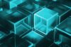 FEV Consulting, Technology Strategies, Abstract blocks of glowing cubes on a dark background