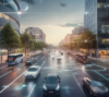 HyperTheme - Mobility - We shape future mobility, Modern buses and cars are crossing the intersection